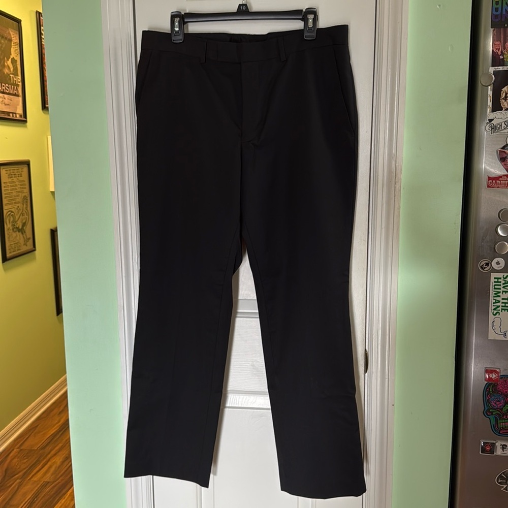 Kenneth Cole Black Wool Blend Dress Pants Workwear Slacks Office Size 34x30